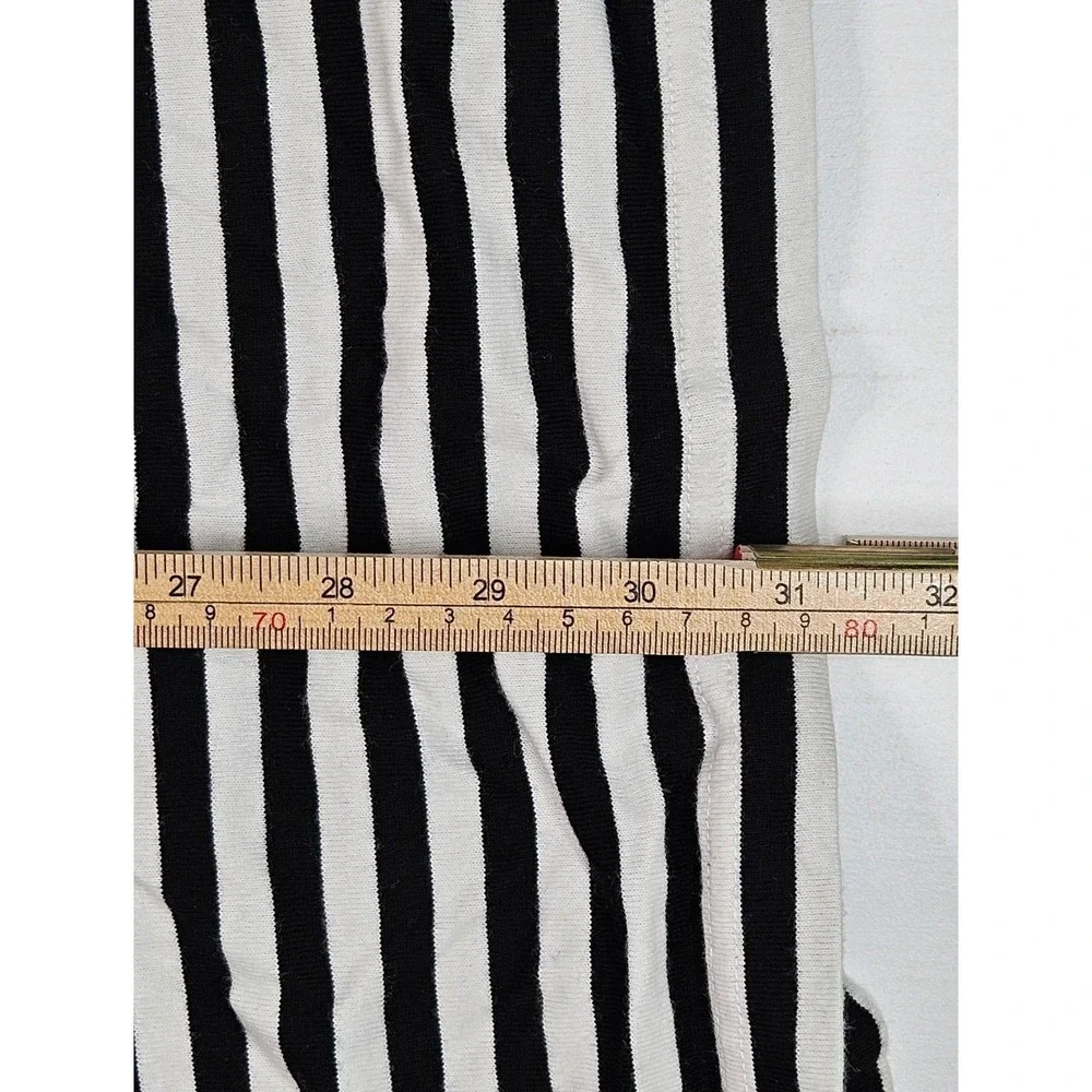 Kate Spade Stripe Off‎ the Shoulder Dress Women L Black White Ruffle Cotton H317